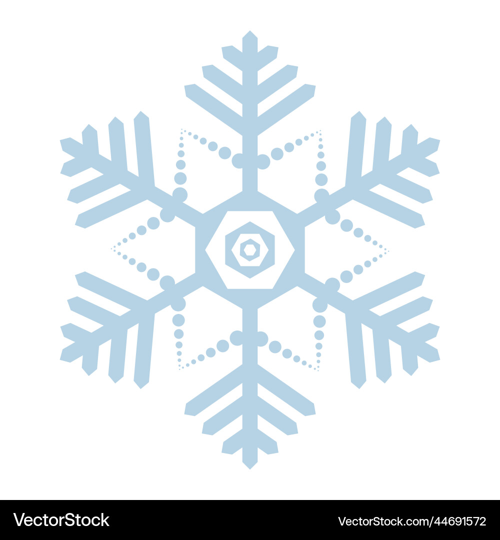 Blue snowflake in flat style a fragile crystal Vector Image