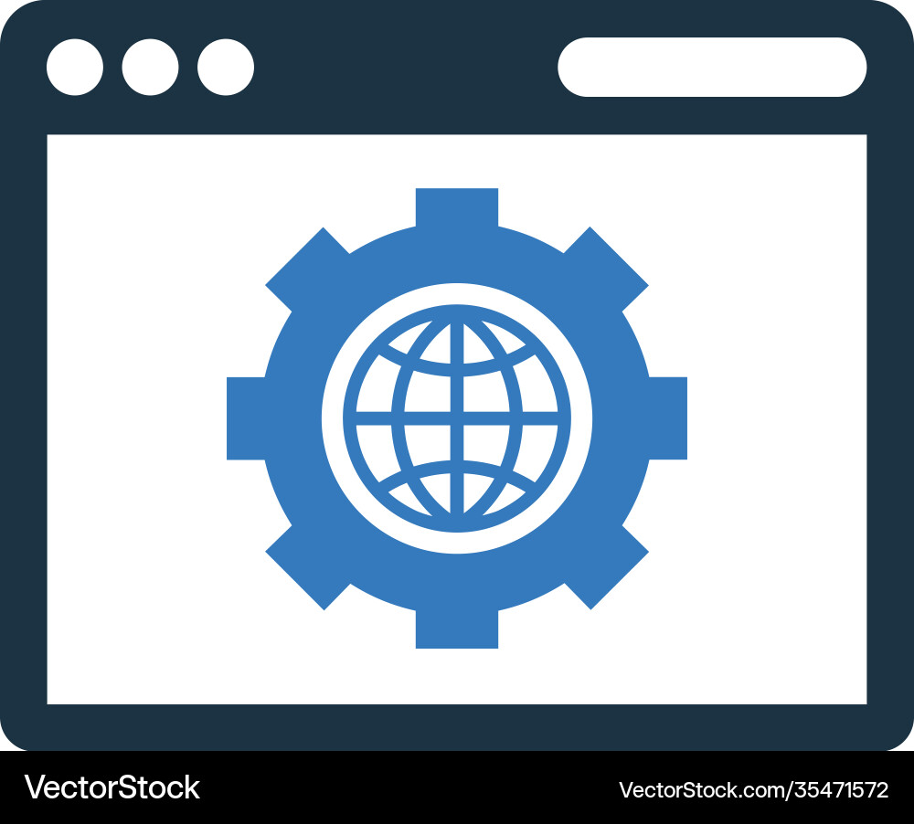 Browser optimization network icon logo vector image