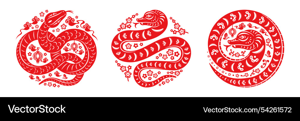 Chinese new year zodiac sign of the snake Chinese new year zodiac sign of the snake vector image