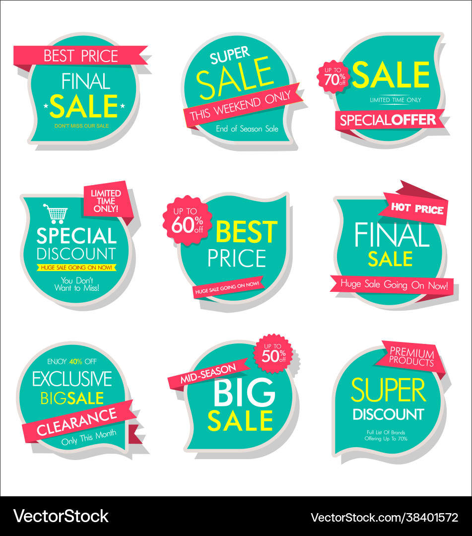 Collection colorful modern badges and labels Vector Image