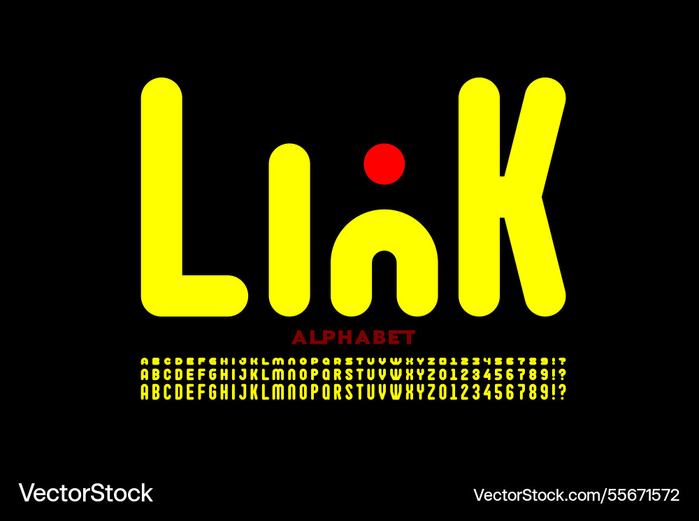 Connected Alphabet Font - Modern Style Vector Image