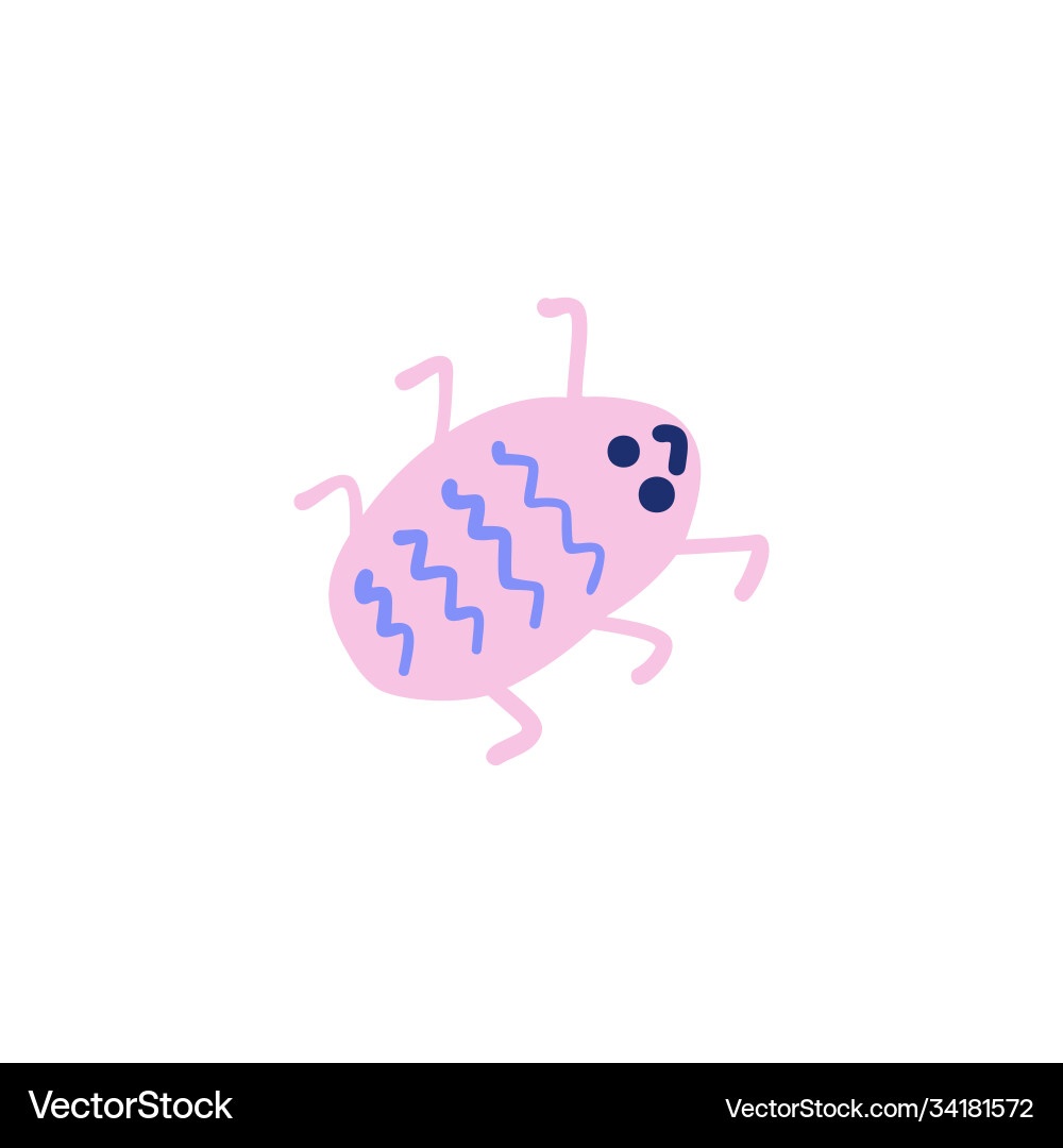 Cute bug isolated element little insect character Cute bug isolated element little insect character vector image