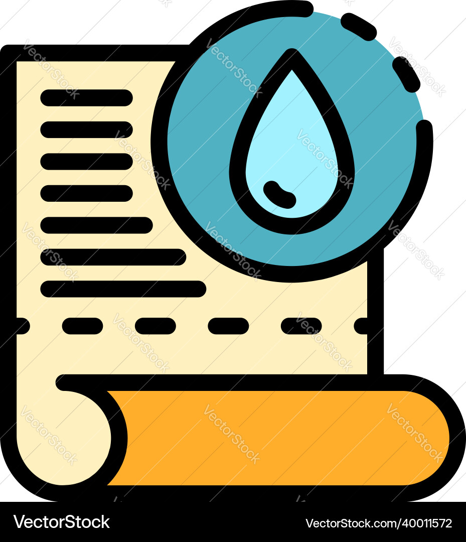 Drop and paper scroll icon color outline Drop and paper scroll icon color outline Vector Image