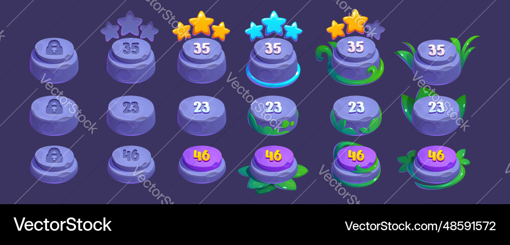Game ui interface indicator select level cartoon Game ui interface indicator select level cartoon vector image