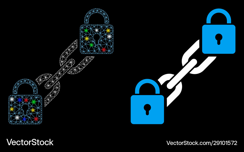 Glossy mesh network lock blockchain icon Glossy mesh network lock blockchain icon vector image