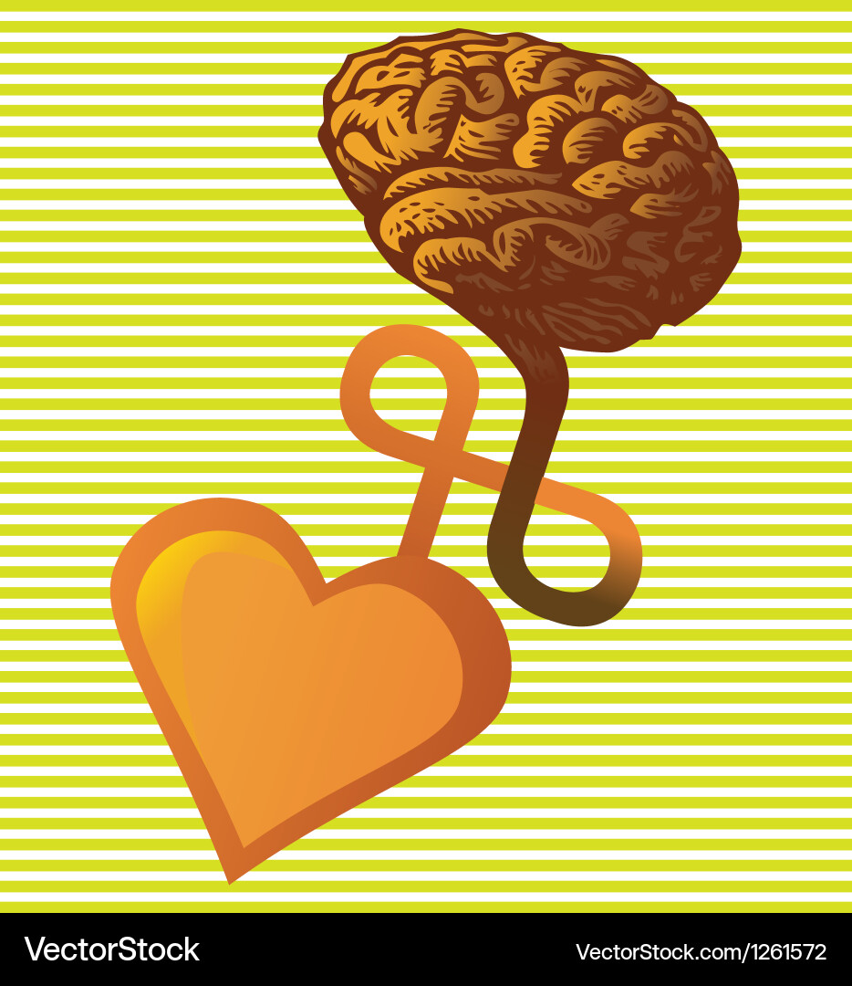 Heart and Brain Connection Vector Image