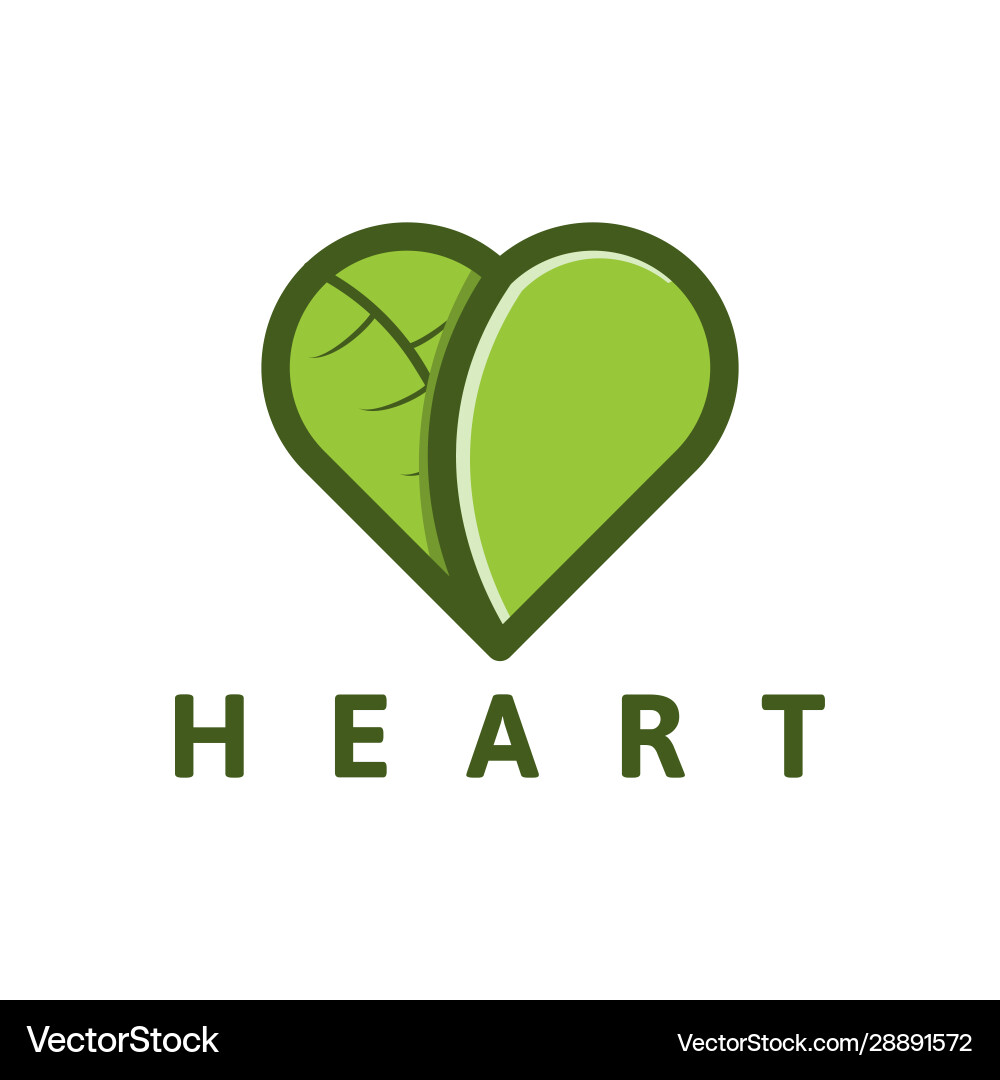 Heart made from leaf logo ideas inspiration Heart made from leaf logo ideas inspiration vector image
