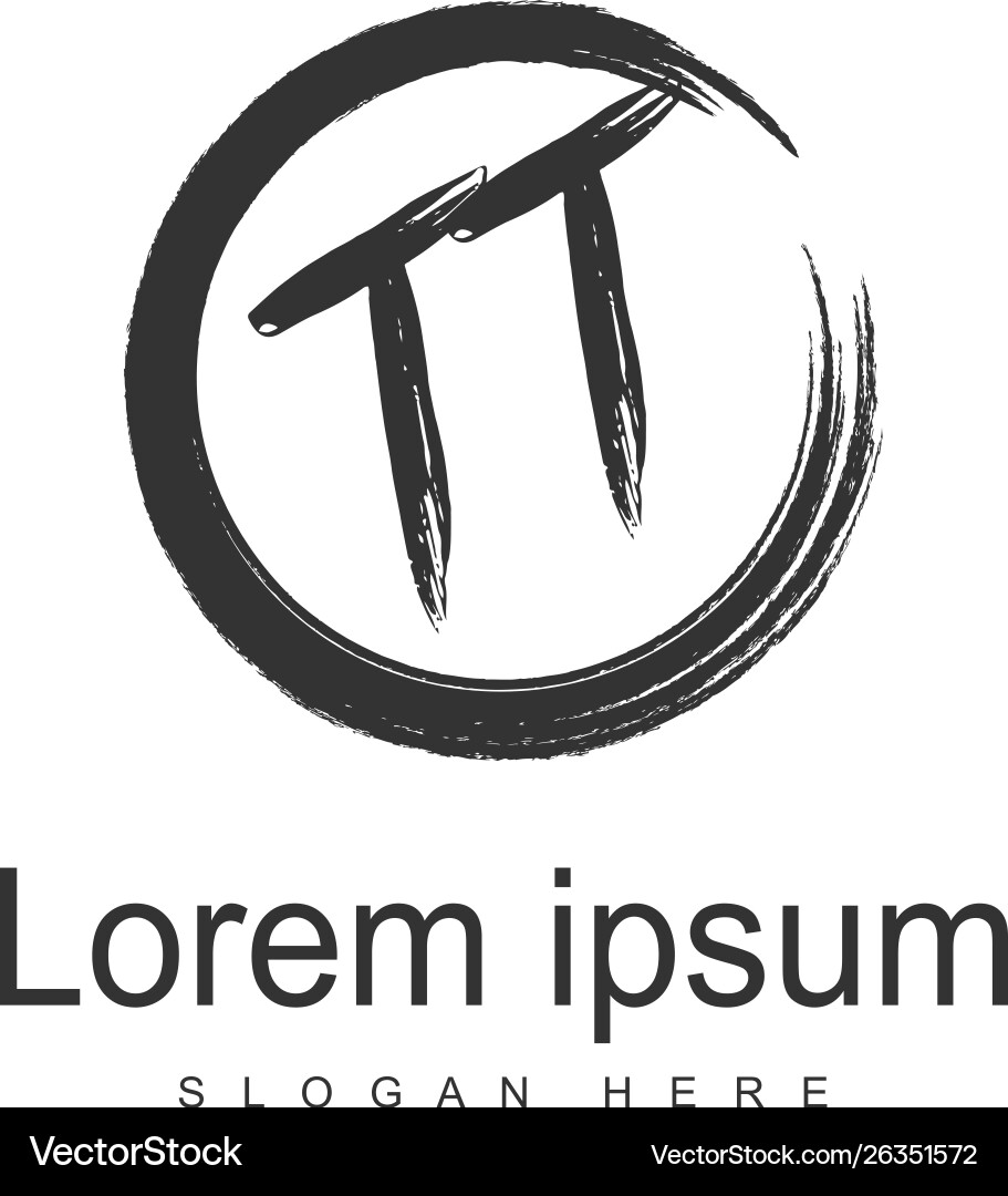 Initial tt logo template with modern frame Initial tt logo template with modern frame vector image