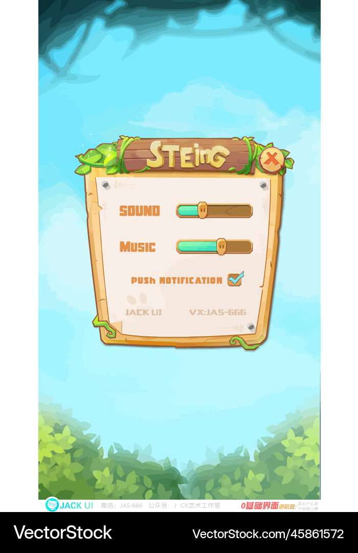 Komplettes Set von Level-Taste Spiel ui Pop-up-Symbol vektorbild