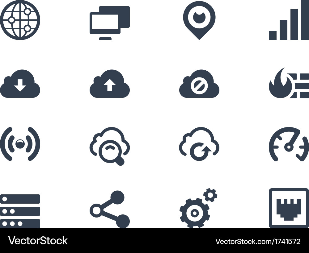 Network icons Royalty Free Vector Image - VectorStock