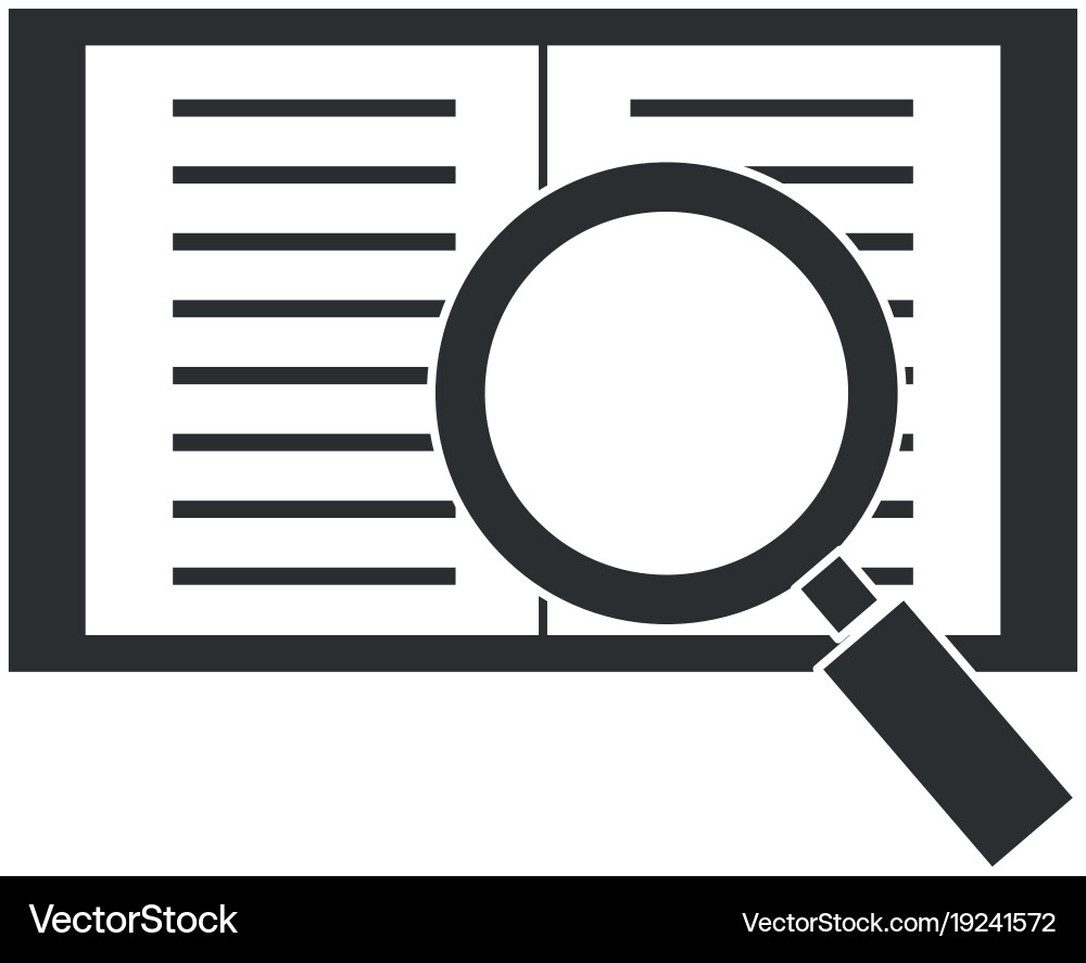 Notebook with magnifying glass vector image