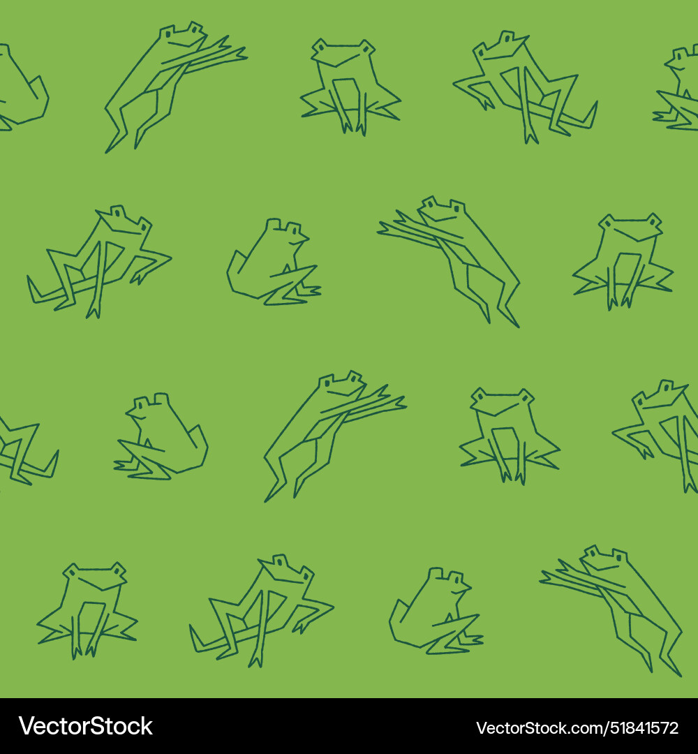Outline collection of frog seamless pattern design Outline collection of frog seamless pattern design vector image