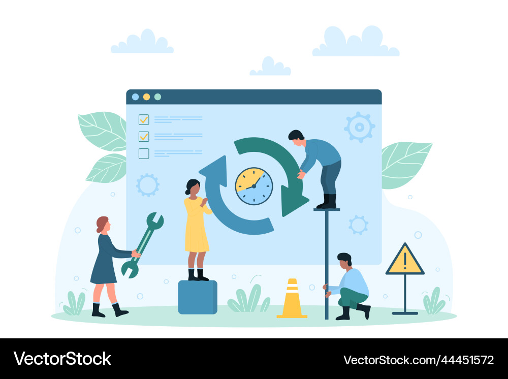 Process of downloading new software version tiny Process of downloading new software version tiny Vector Image