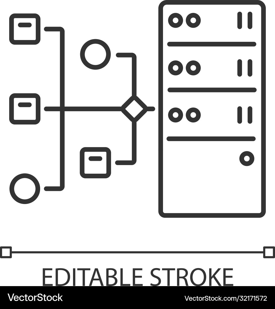 Resource server linear icon Resource server linear icon vector image