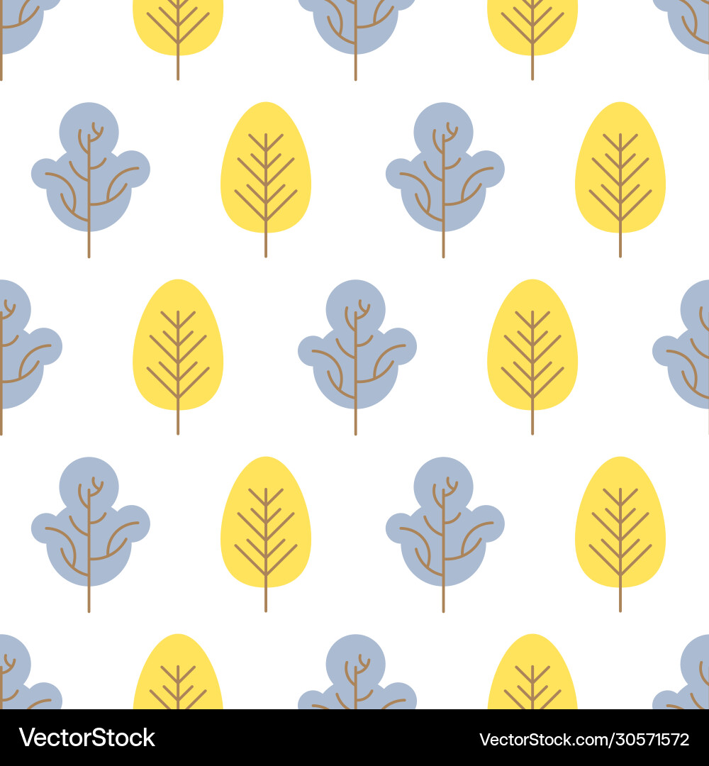 Seamless pattern with colored trees Vector Image