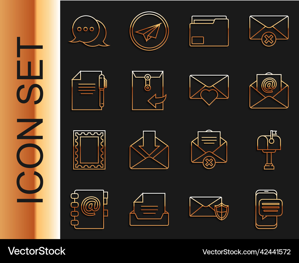 Set line chat messages notification on phone mail Set line chat messages notification on phone mail Vector Image