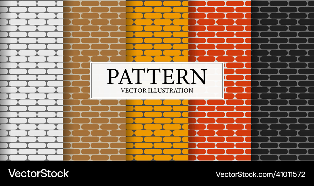 Set of 5 patterns different textures brick Vector Image