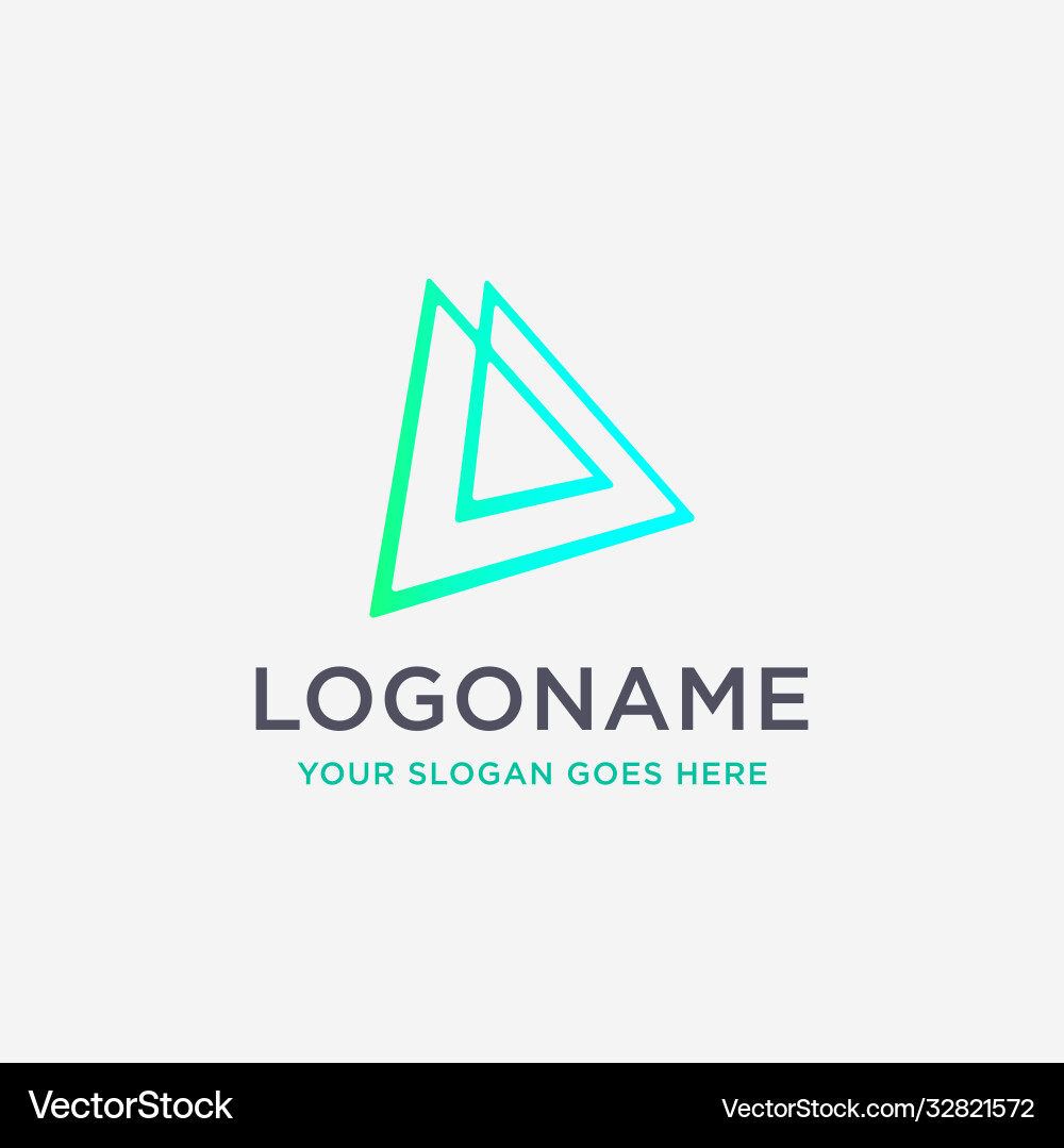 Tech Connection Triangle Logo vector image