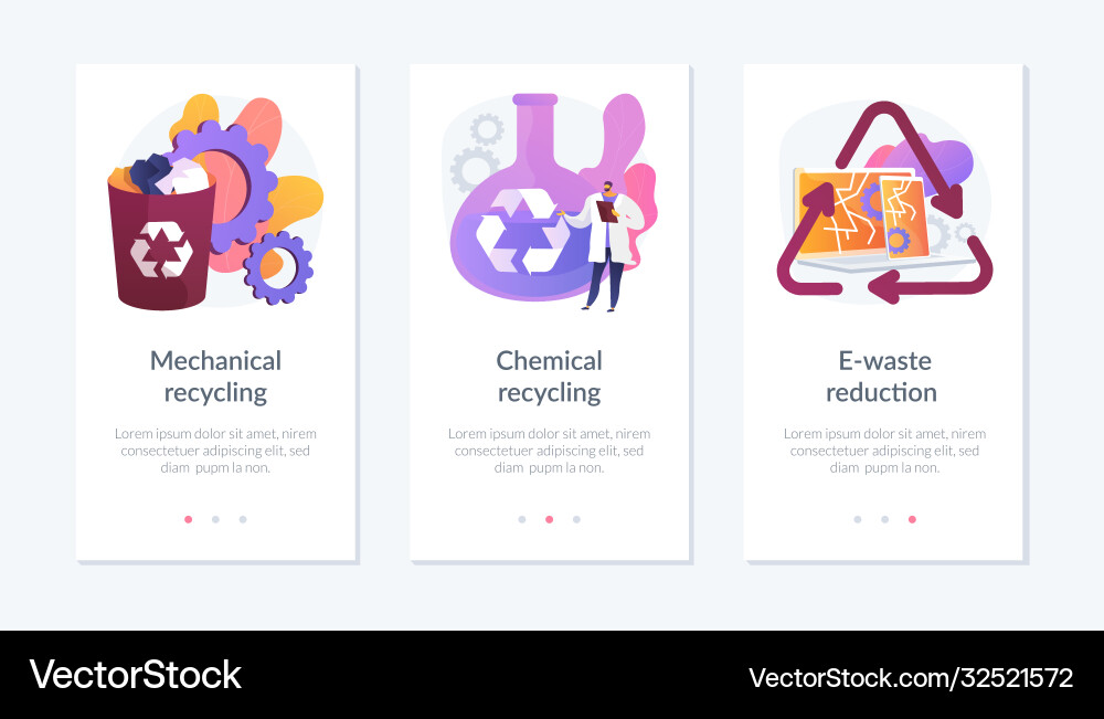 Waste material reuse app interface template Waste material reuse app interface template Vector Image