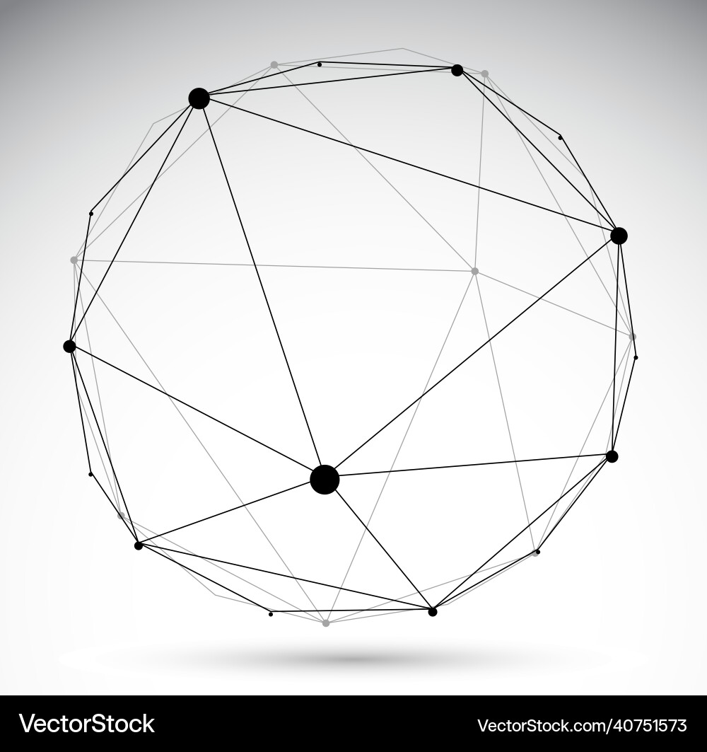 Abstract 3d mesh sphere dots connected Abstract 3d mesh sphere dots connected Vector Image