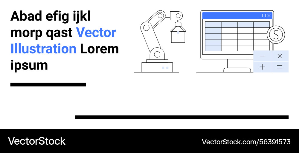 Automation robot with financial data Automation robot with financial data vector image