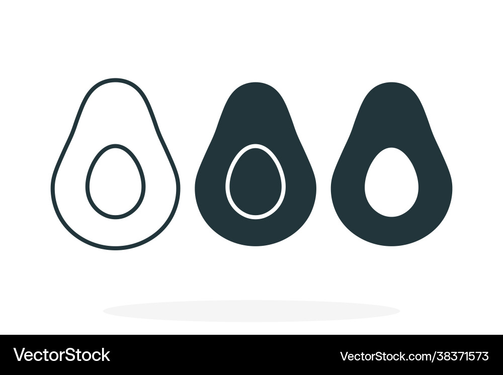Avocado simple icon set flat style element Vector Image