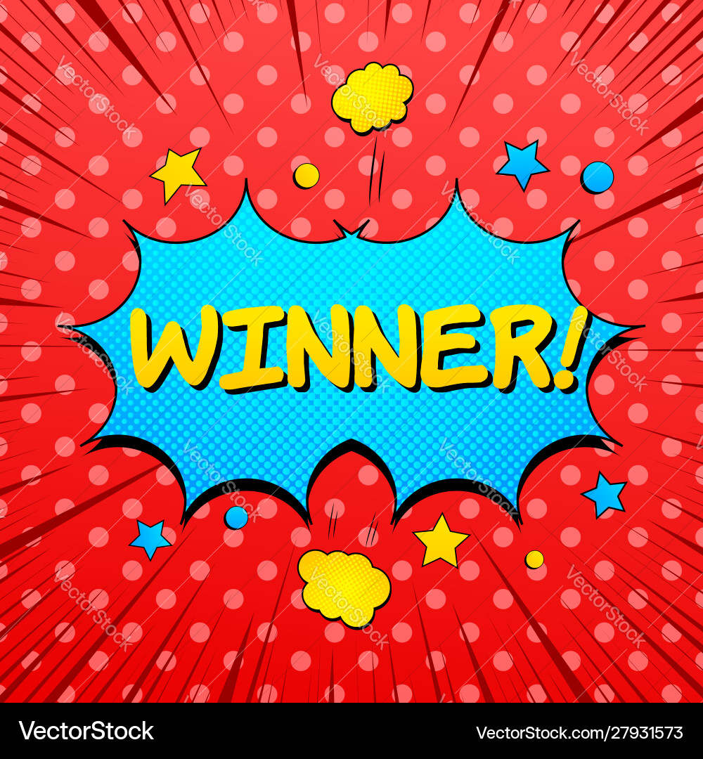 Bunte Comic Big Win Konzept Bunte Comic Big Win Konzept vektorbild