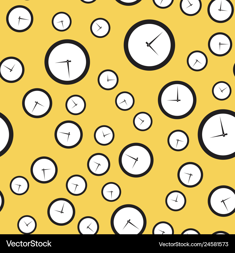 Clock Pattern - Round Timepieces Vector Image