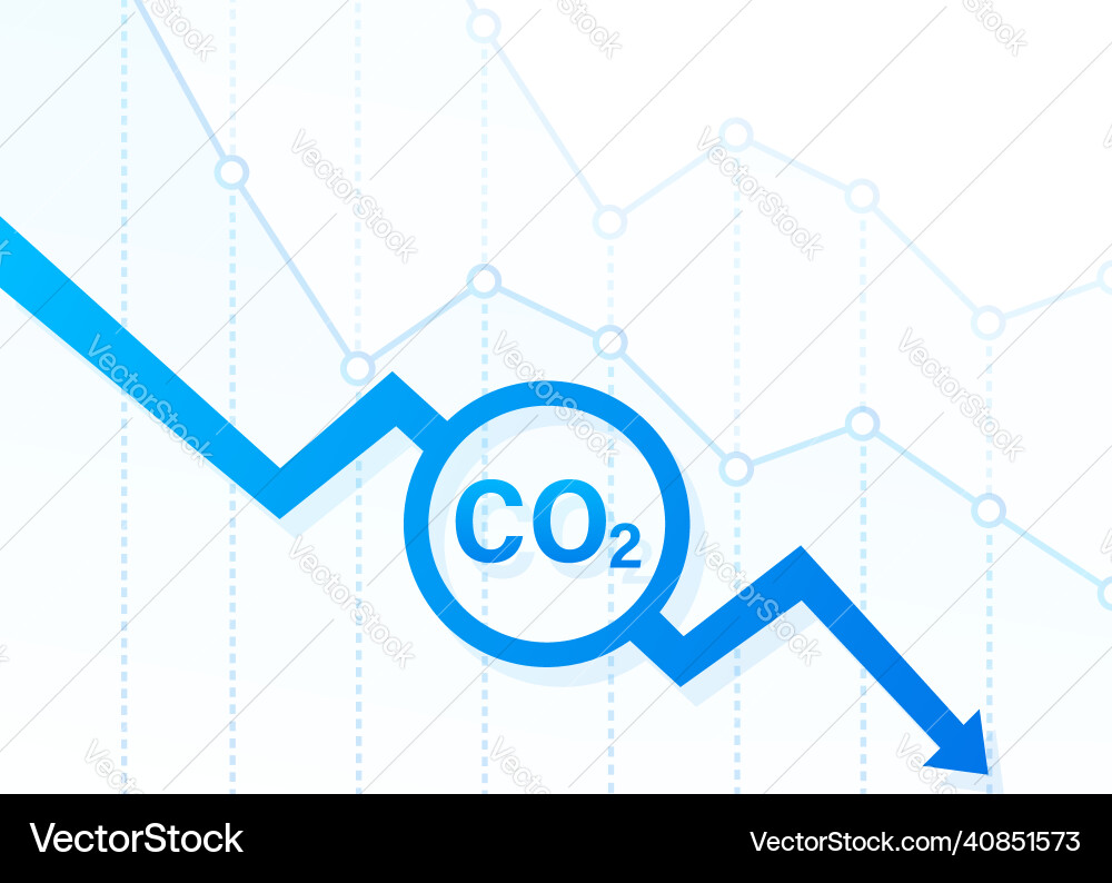 Co2 decrease logo in flat style isolated on empty Vector Image
