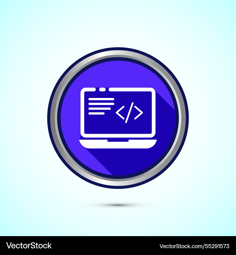 Coding icon design web development blue Coding icon design web development blue Vector Image