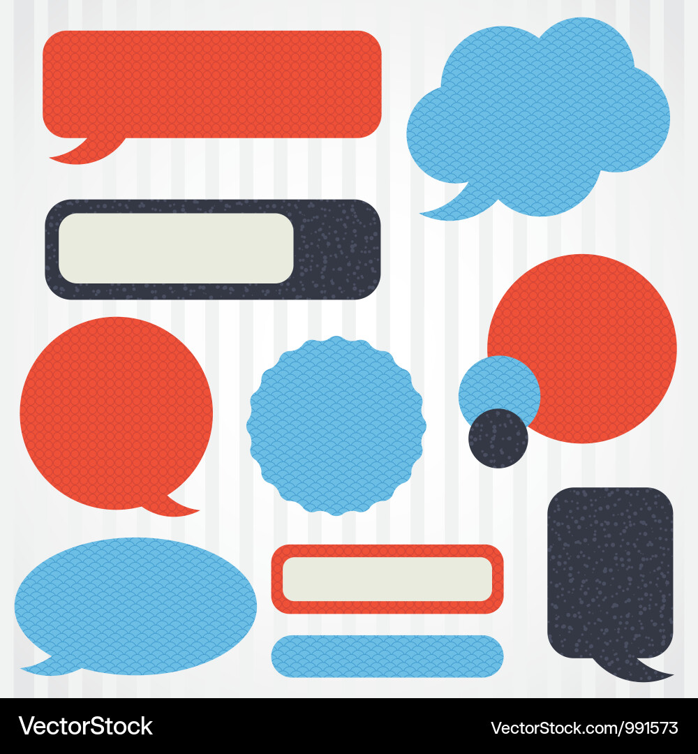 Collection of retro speech bubbles and dialog vector image