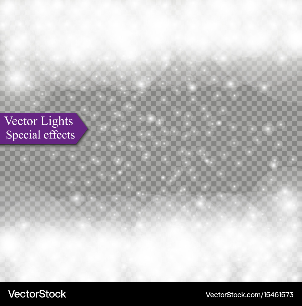 Falling snow effect isolated on transparent Vector Image
