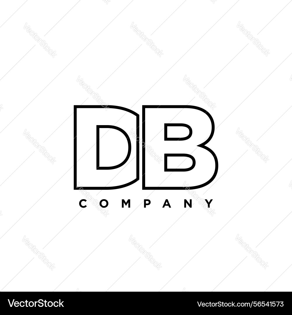 Letter d and b db logo design template minimal Vector Image