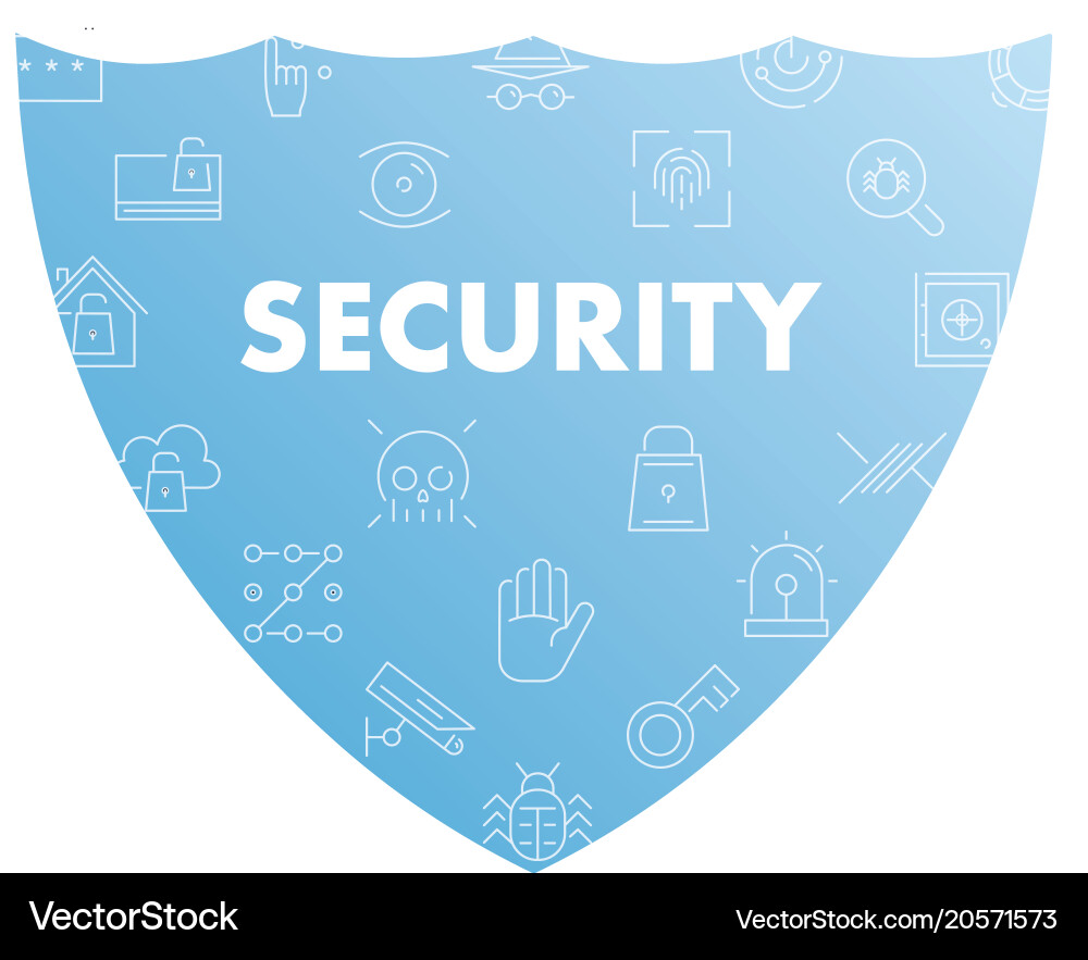 Line icons in shape security Vector Image