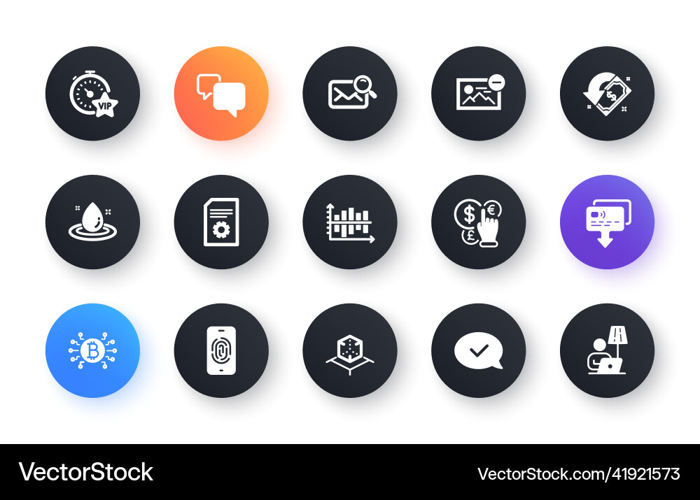 Minimal set of bitcoin system search mail Minimal set of bitcoin system search mail vector image