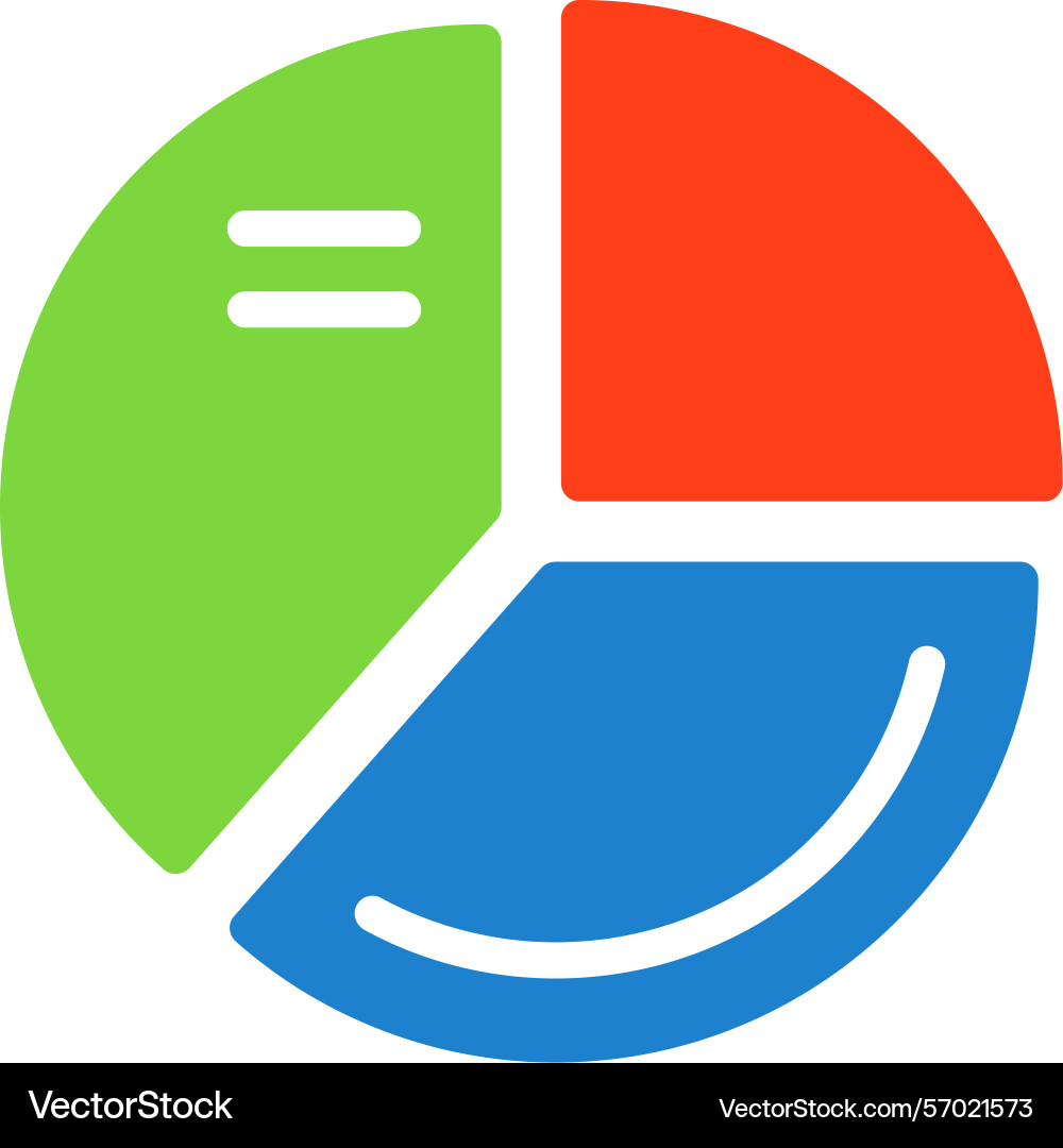 Pie graph flat style icon design Vector Image