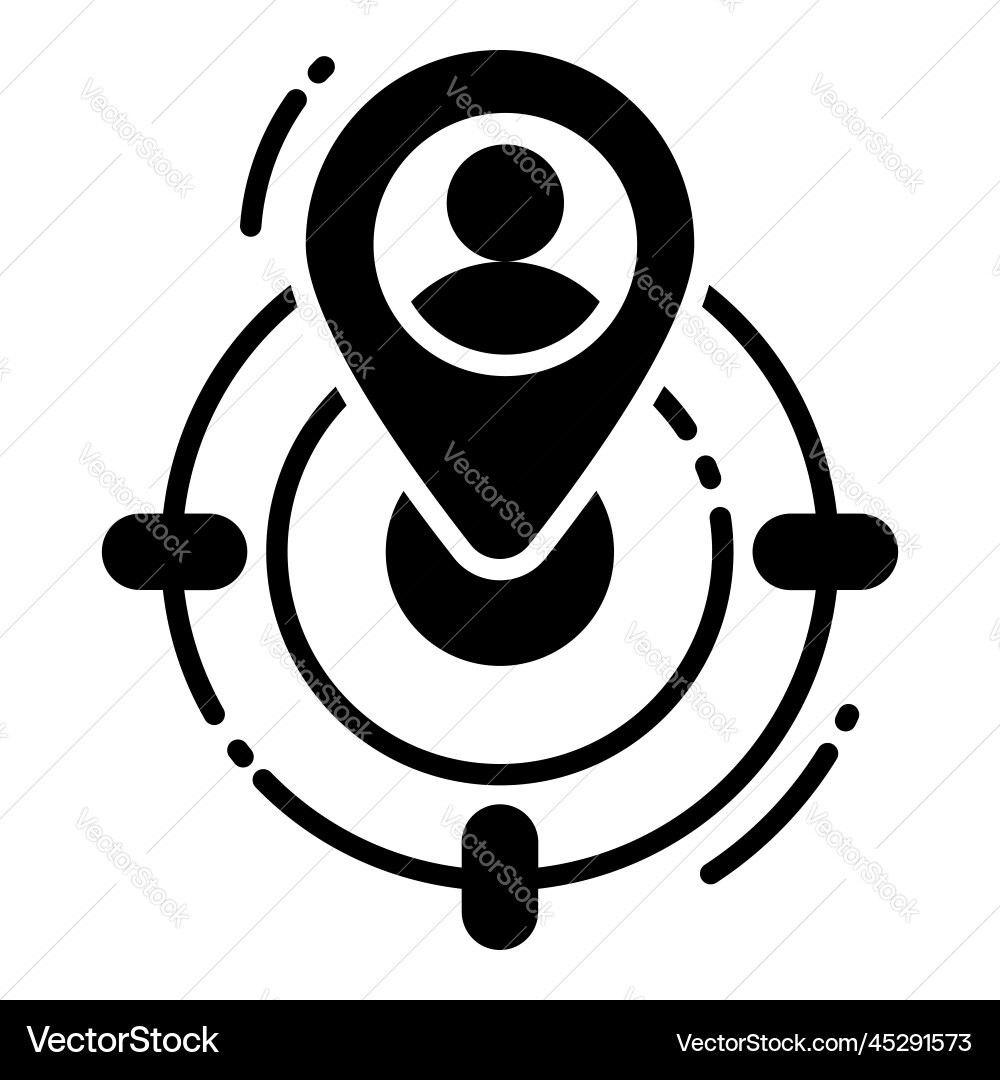 Position targeting glyph icon map and location Vector Image
