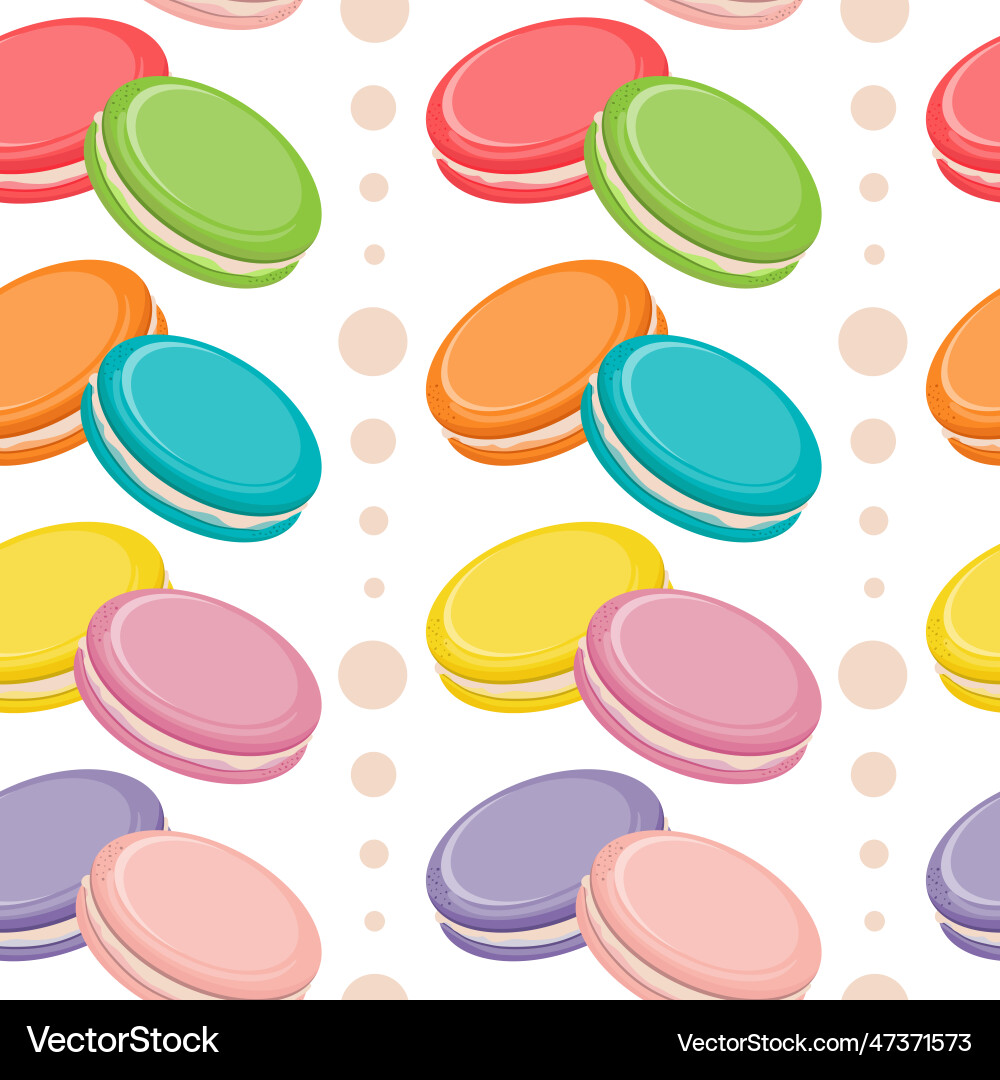 Seamless pattern with colorful macaroon Seamless pattern with colorful macaroon vector image