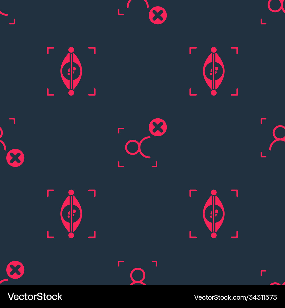 Set eye scan and rejection face recognition Set eye scan and rejection face recognition vector image