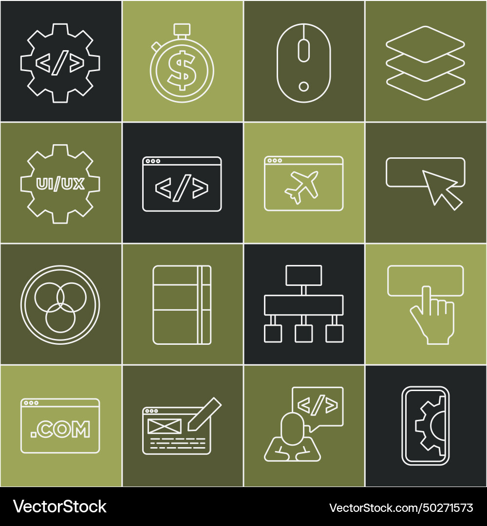 Set Line Web Entwicklung Tastatur ui oder ux Design Set Line Web Entwicklung Tastatur ui oder ux Design vektorbild