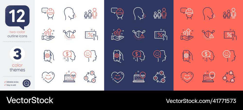 Set of business hierarchy cough and app settings Vector Image