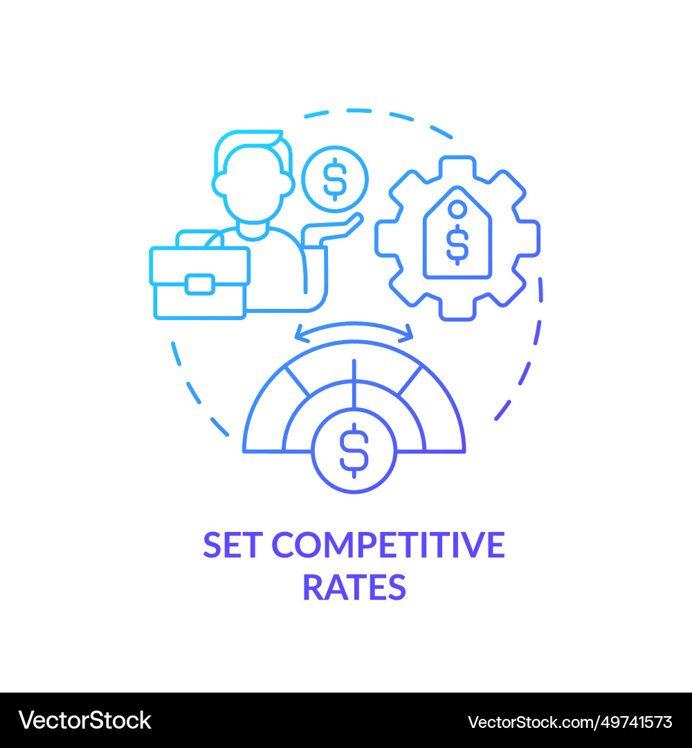 Thin line simple gradient set competitive rates Vector Image