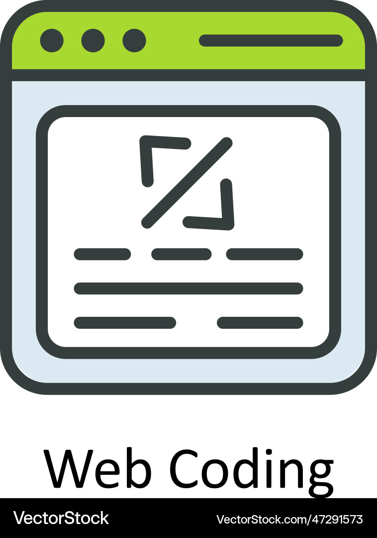 Web coding fill outline icon design vector image