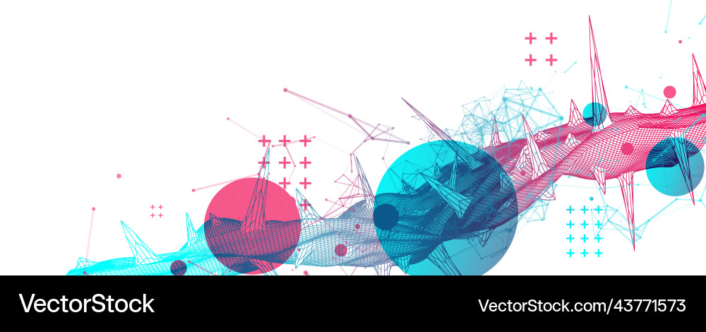 Wireframe science background with plexus effect Wireframe science background with plexus effect Vector Image