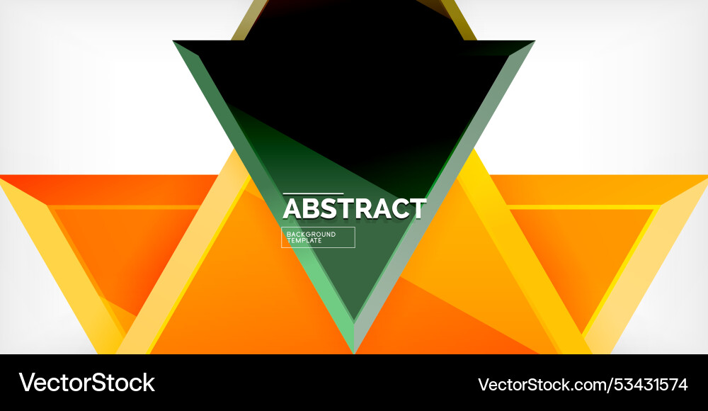 Abstract background - colorful triangles with 3d Vector Image