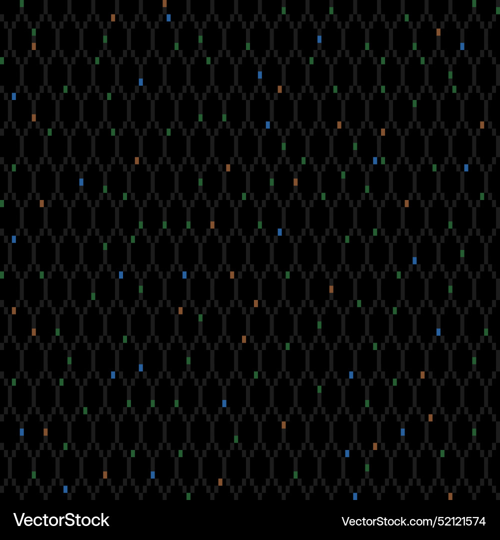 Black mesh net seamless pattern with colorful dots Black mesh net seamless pattern with colorful dots vector image