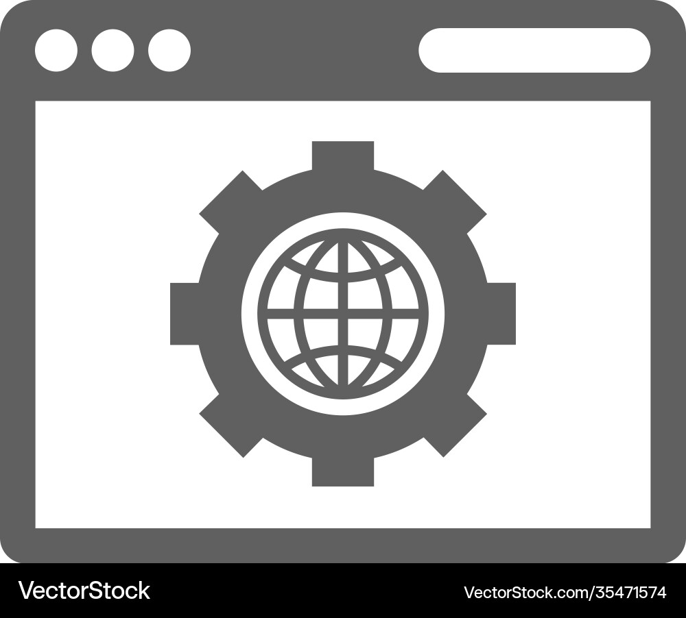 Browser optimization network icon gray color Vector Image