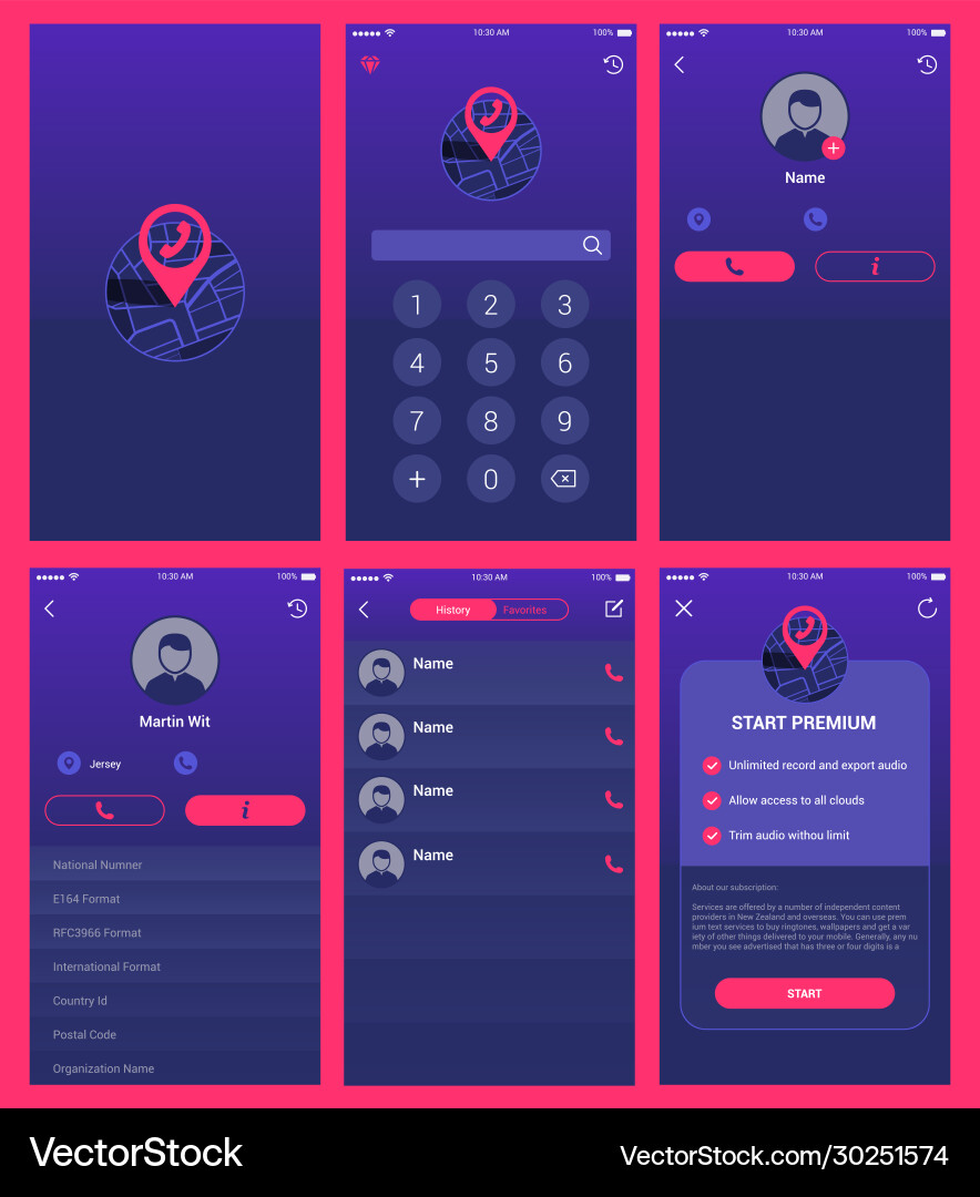 Call Recorder ui design mobile Benutzeroberfläche Call Recorder ui design mobile Benutzeroberfläche vektorbild