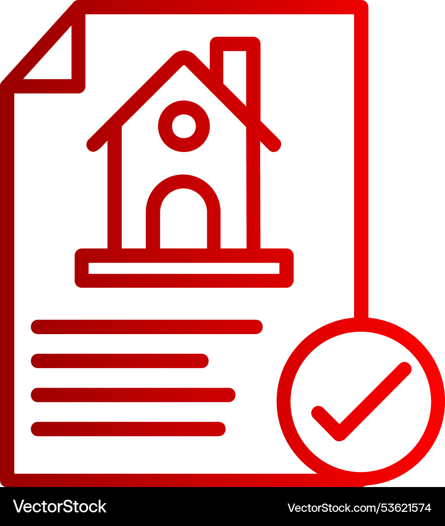 Check list document line gradient icon Vector Image
