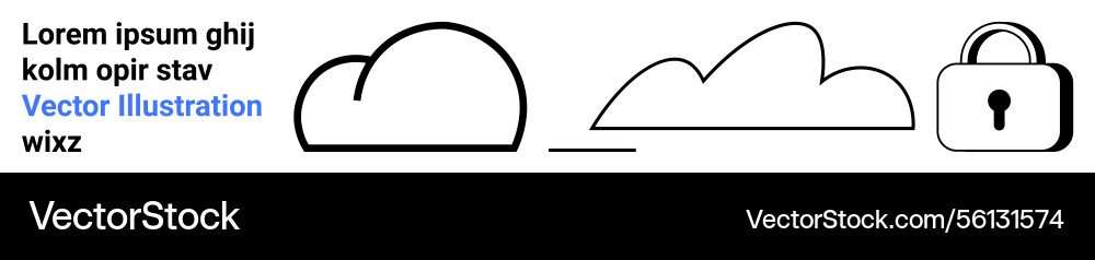 Cloud storage security concept with lock symbol Cloud storage security concept with lock symbol vector image